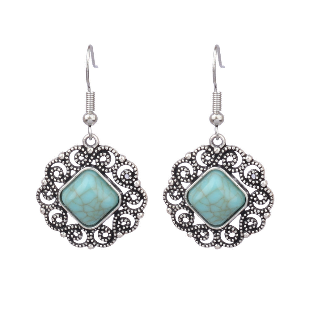 Wholesale Beach Resort Style Alloy Geometric Acrylic Turquoise Earrings for Women ACC-ES-MoMo002