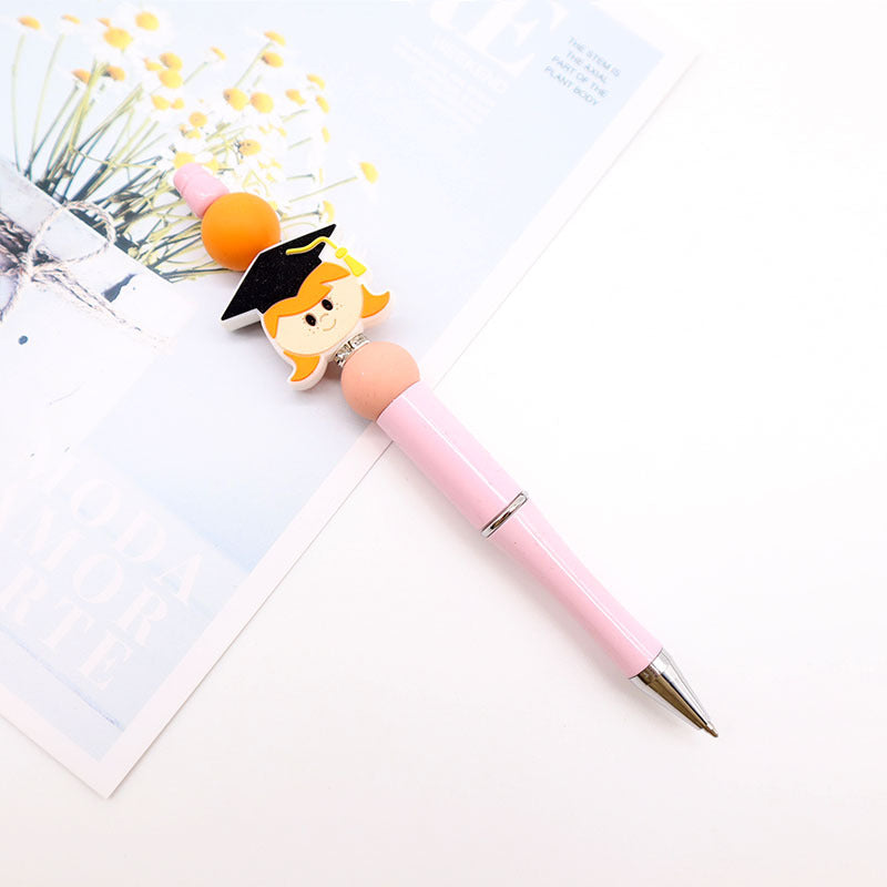 Wholesale  beaded pen cute cartoon silicone beaded pen