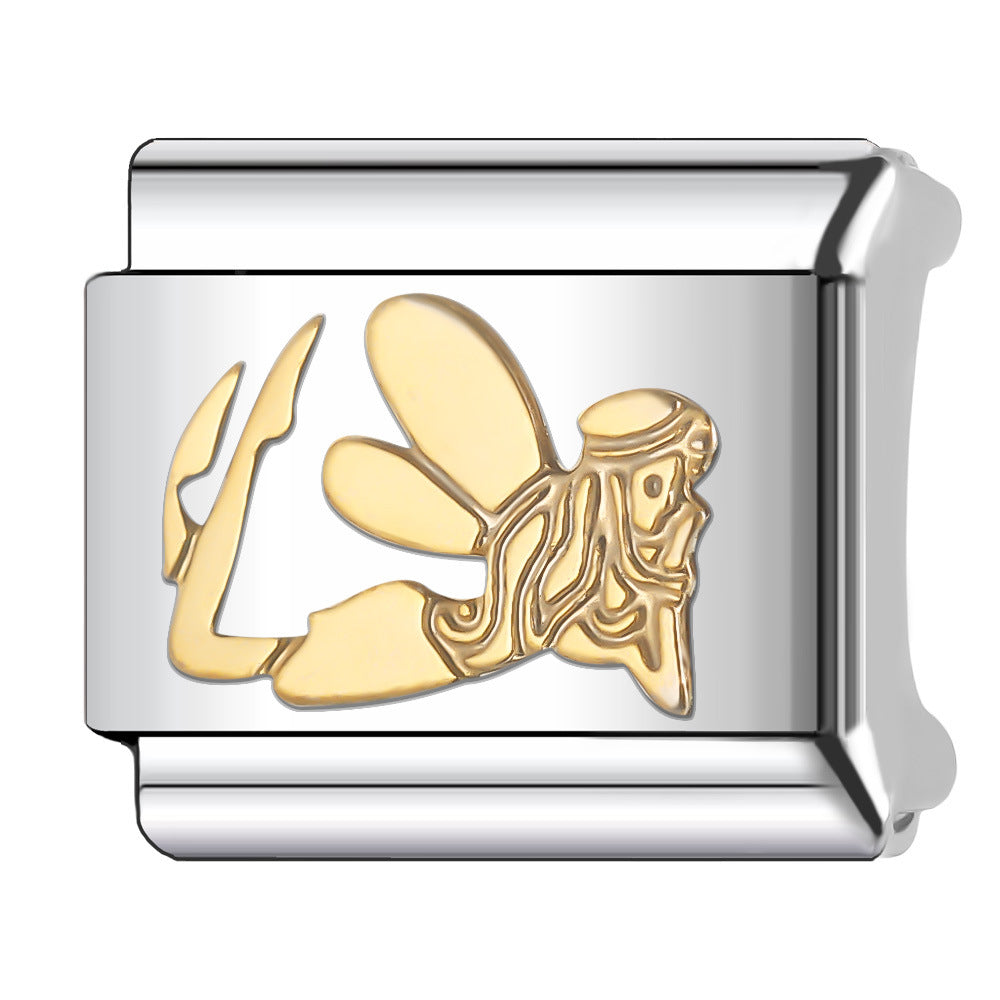 Wholesale Italian Charm Bracelet 9mm DIY Splicing Creative Pattern Stainless Steel Composable Bracelet