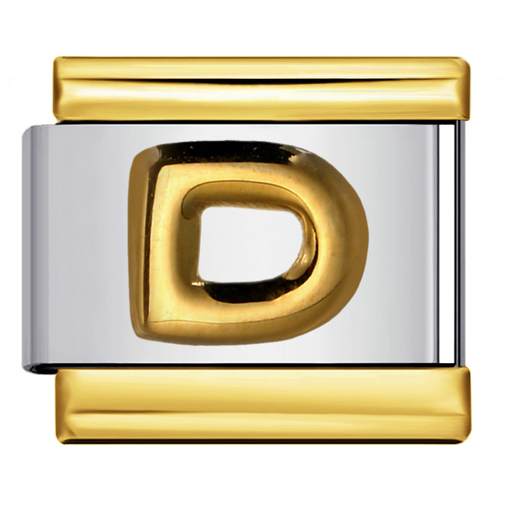 Wholesale Italian Charm Bracelet 9mm DIY Splicing Removable Raised Letters Stainless Steel Composable Bracelet