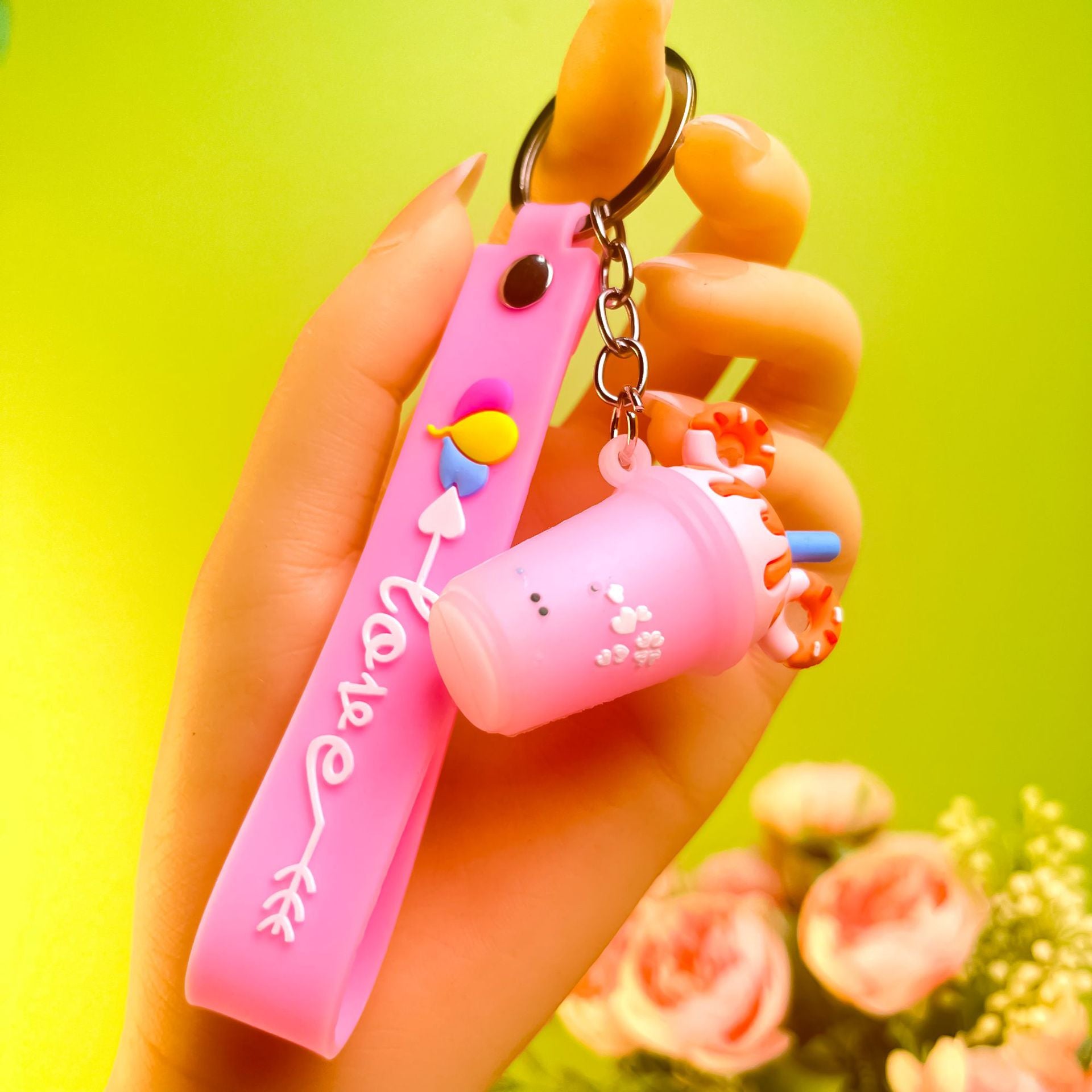 Wholesale Korean Style Ice Cream and Milk Tea Silicone Keychain,  Fashion Car Key Accessory,  Boutique Gift