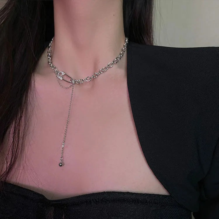 Wholesale Pearl Necklace Double Layer Stacking Love Hip Hop Clavicle Chain Choker Necklace ACC-NE-Tongs001