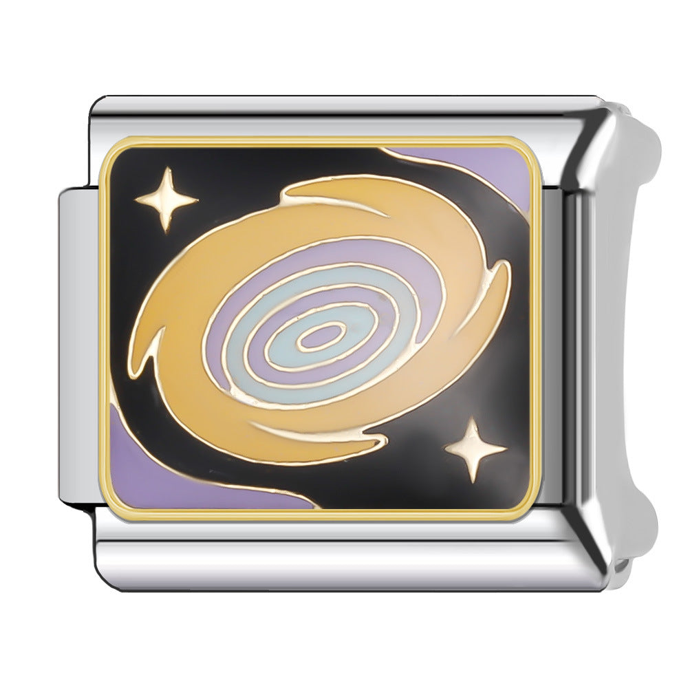 Wholesale Italian Charm Bracelet 9mm DIY Splicing Cosmic Star Series Stainless Steel Composable Bracelet