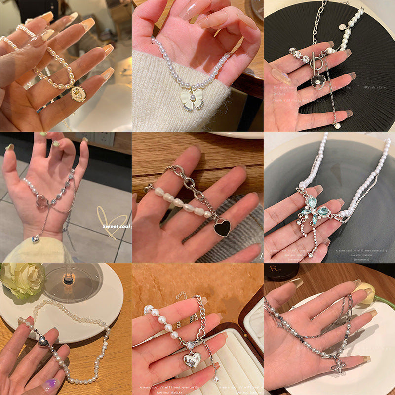 Wholesale Love Pearl Necklace Sweater Chain Clavicle Chain Choker Necklace ACC-NE-Hank001