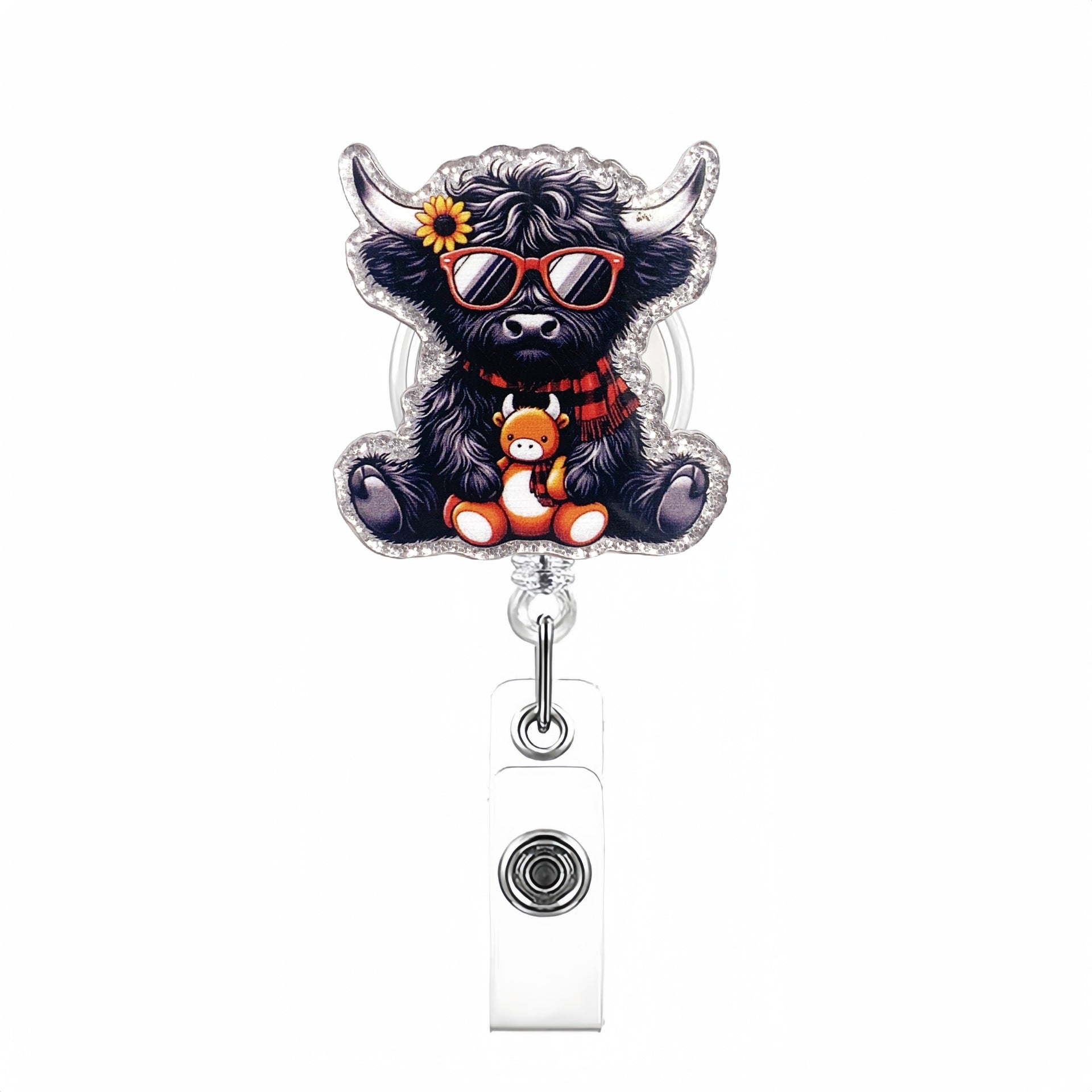 Wholesale Funny Animals Cows and Horses Badge Reels Keychains
