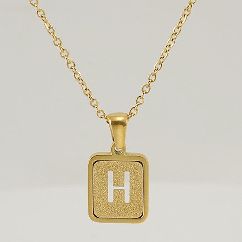 Wholesale 18K stainless steel hollow 26 English letter necklace