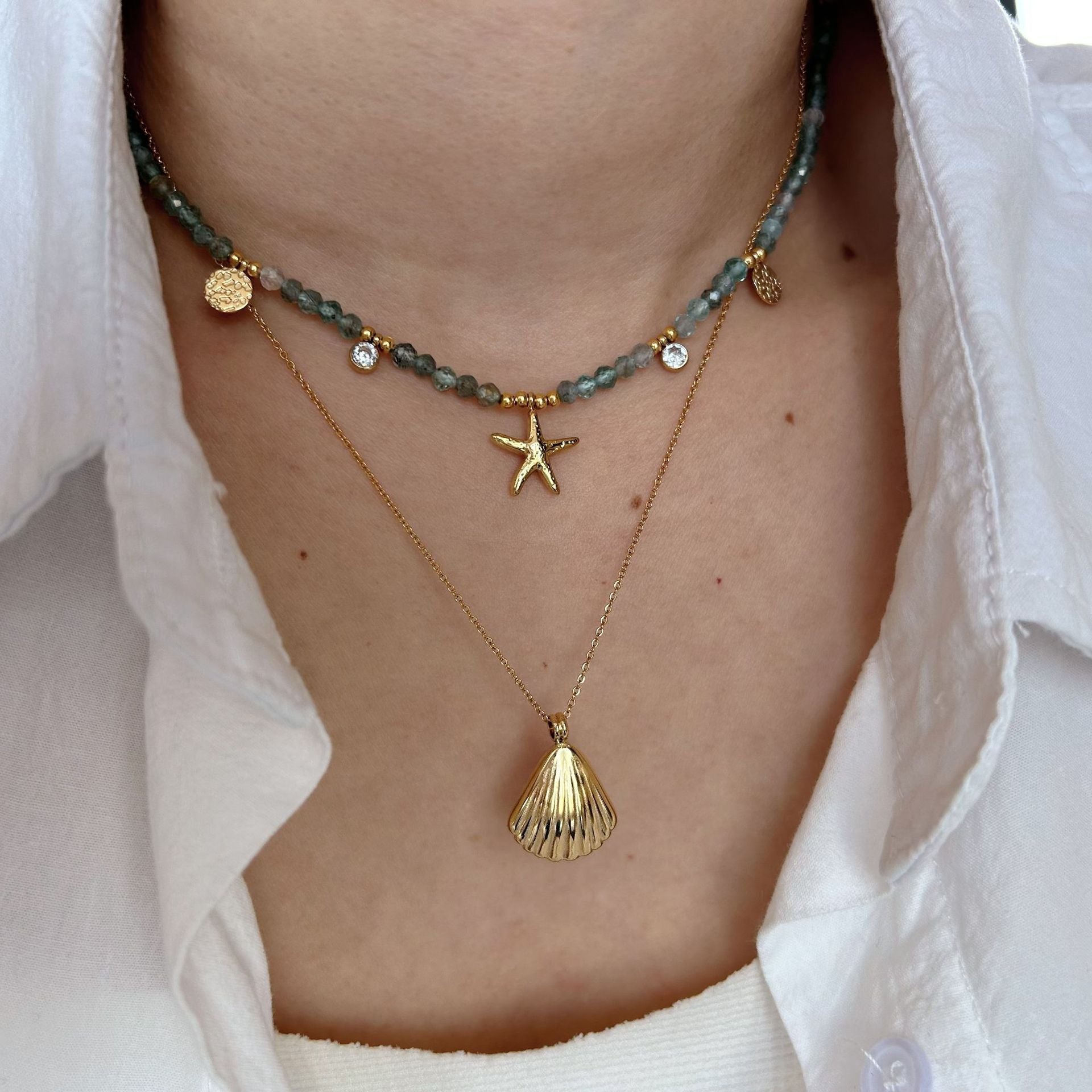 Wholesale marine elements series accessories  light luxury cold wind stainless steel necklace accessories