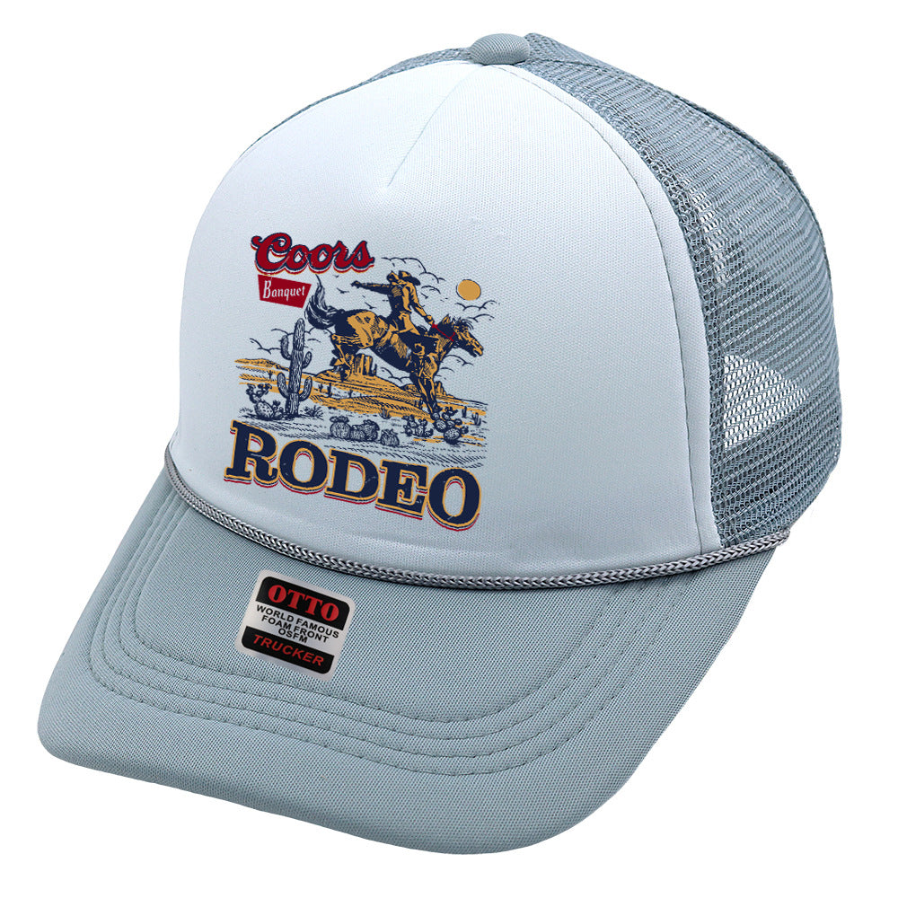 Wholesale Trucker Hat Denim Print Sponge Mesh Cap Baseball Cap ACC-HT-HaiPu015