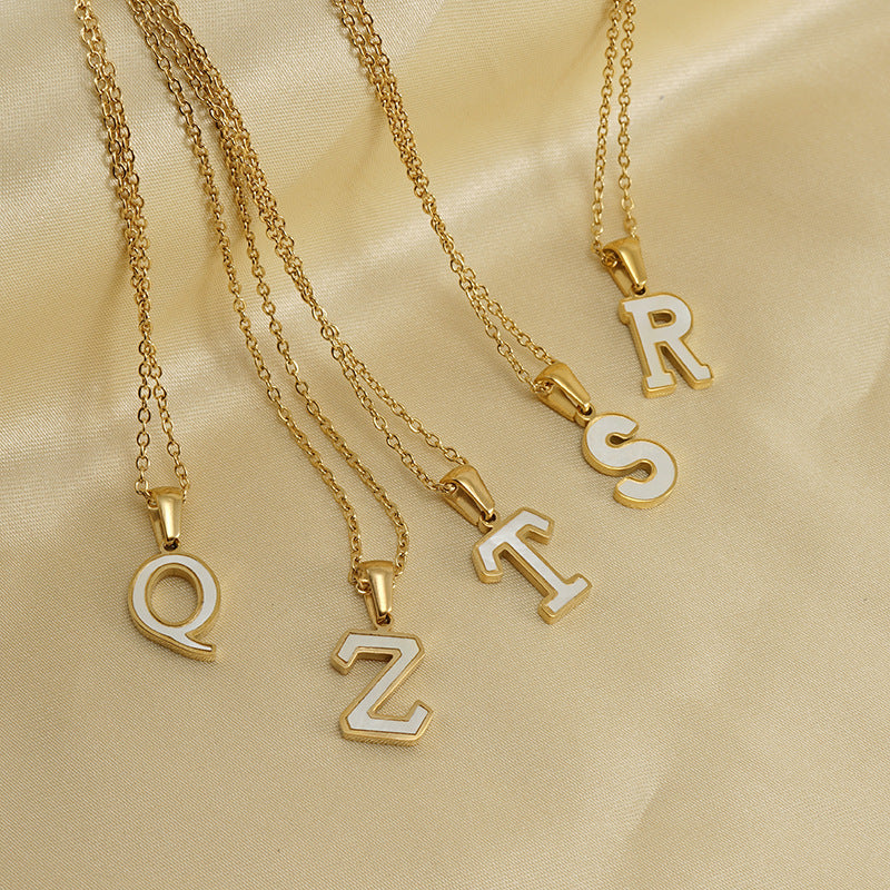 Wholesale Stainless steel letter necklace