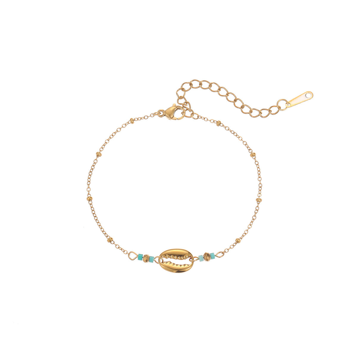 Wholesale Stainless Steel  Summer Marine Style Shell Starfish Flower Colored Beads  Bracelet