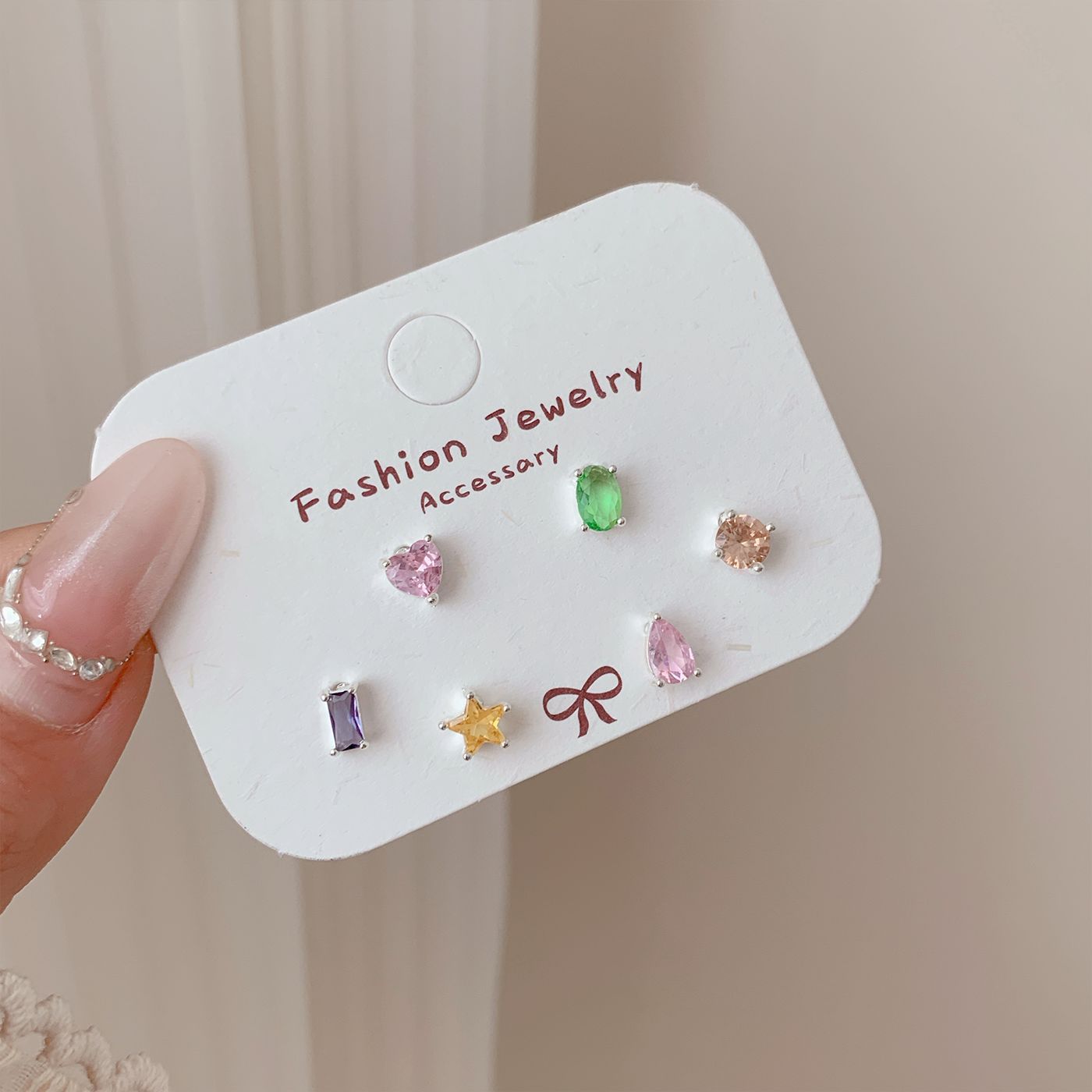 Wholesale Zircon Earrings for Ear Piercing Combination Set