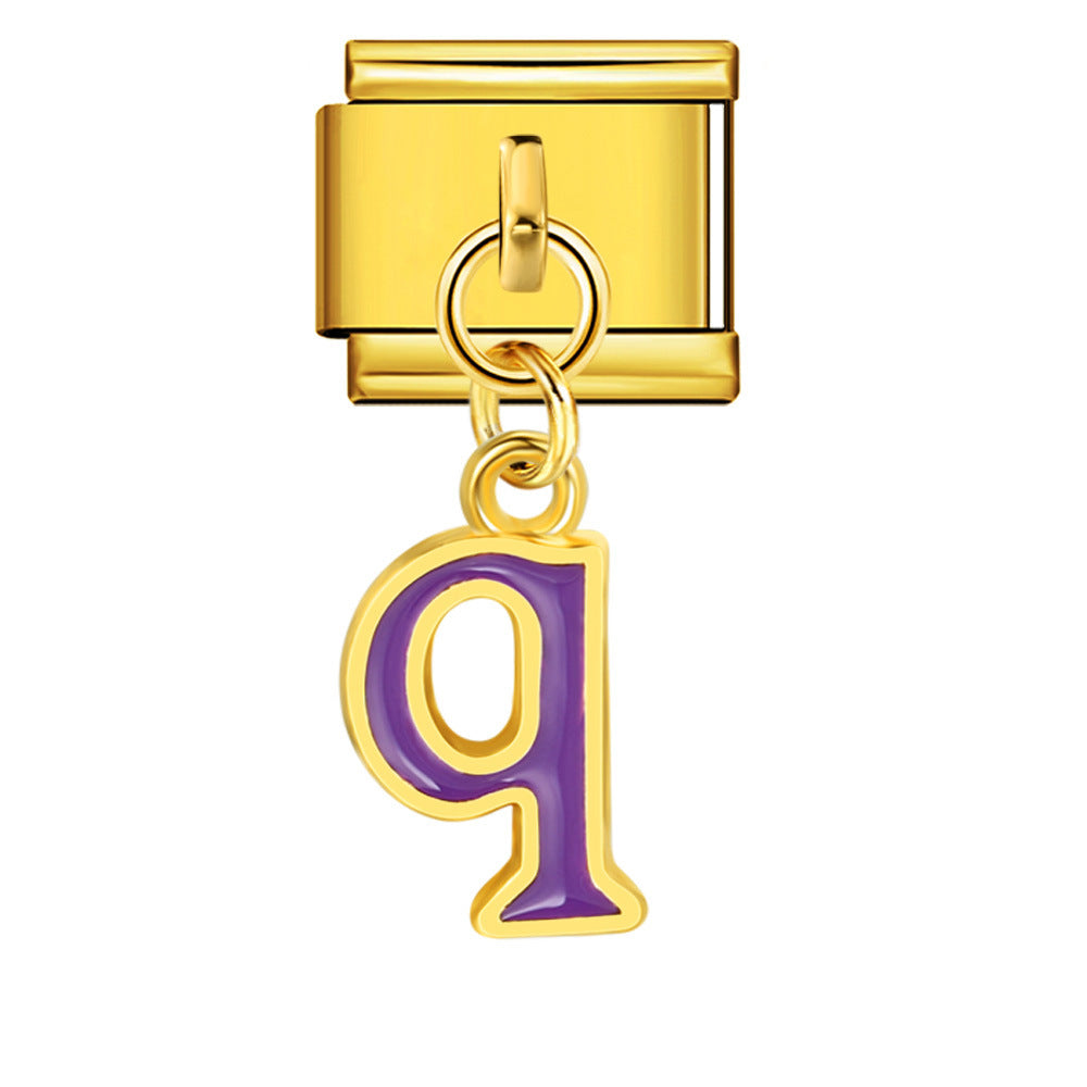 Wholesale Italian Charm Bracelet 9mm DIY Splicing Letter Series Stainless Steel Composable Bracelet