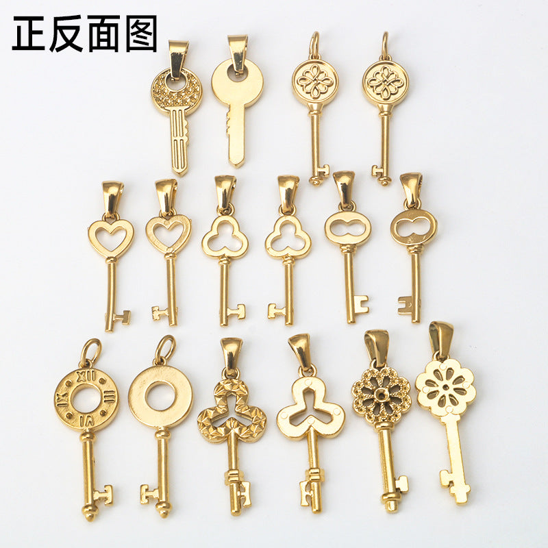 Wholesale Stainless Steel Gold Diverse Key Pendant