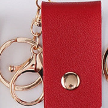Wholesale PU Leather Keychain 30Ml Hand Sanitizer Bottle Case Boutique Resale European Style White