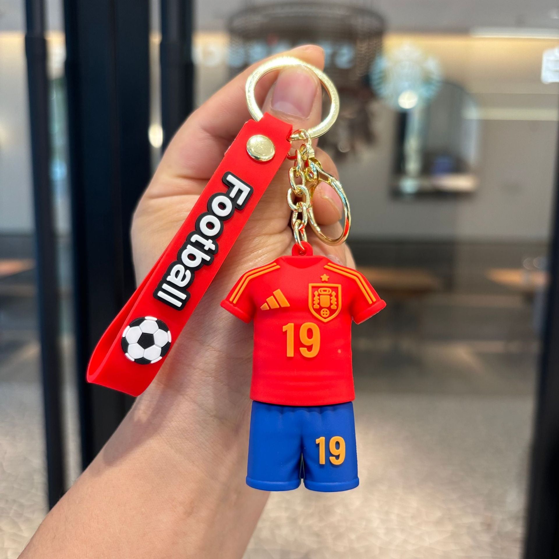 Wholesale European Style PVC Football Jersey Keychain Stylish Bag Charm Gift