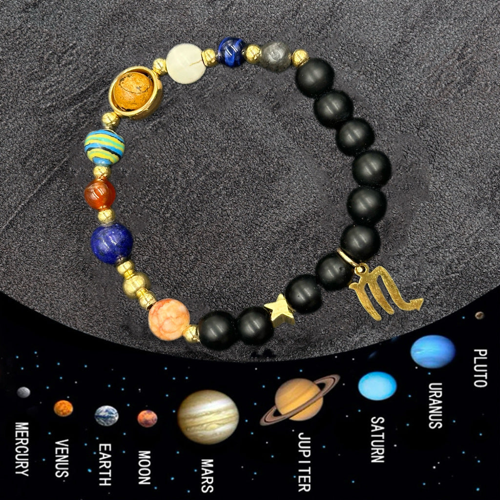 Wholesale Natural stone 12 zodiac sign beaded bracelet