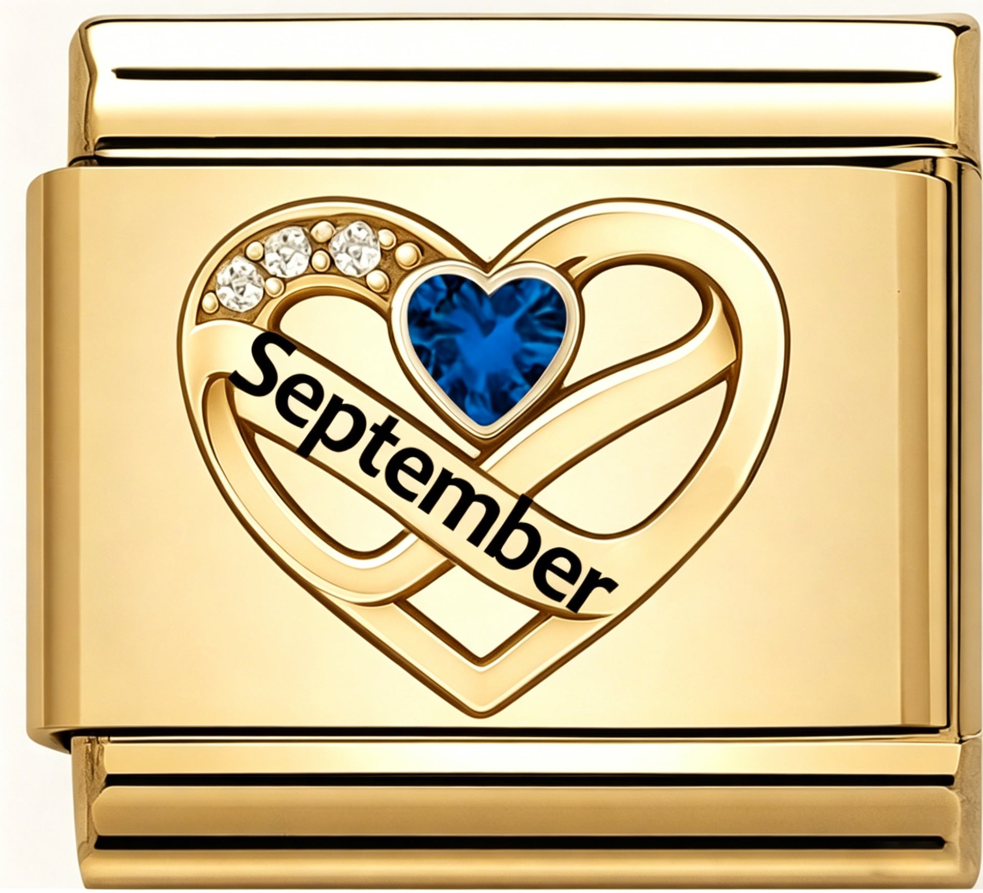 Wholesale DIY Italian Charms Bracelet Stainless Steel Month Love Heart Pattern Boutique Resale