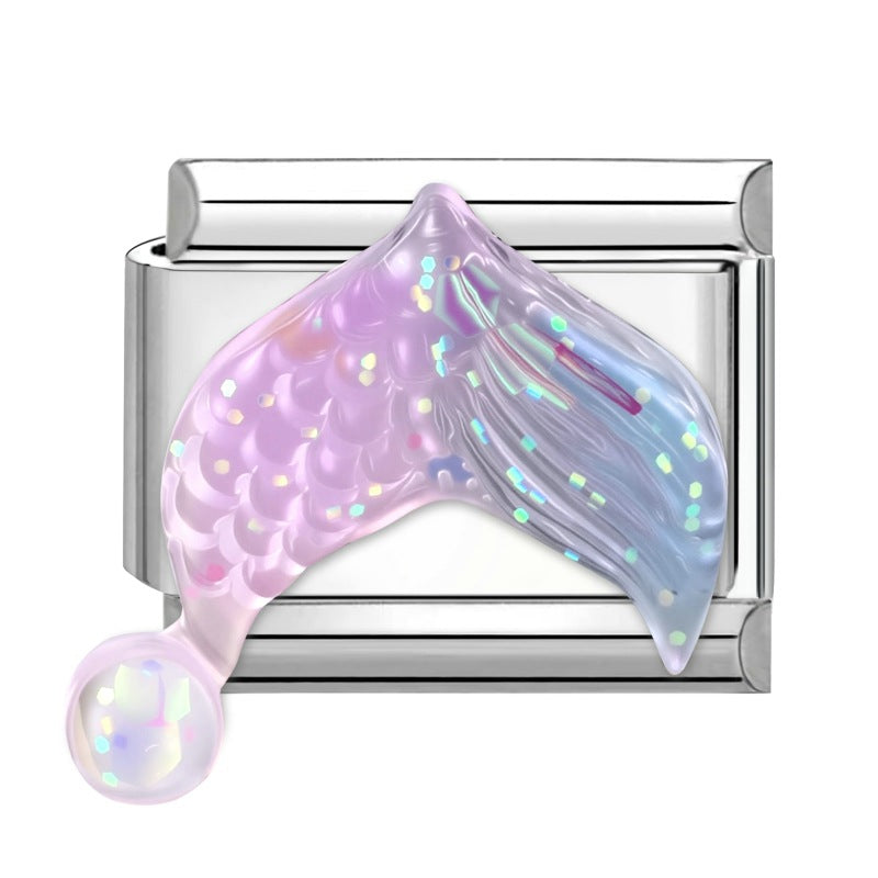 Wholesale 9mm Italian Charm Starter Bracelets DIY Ocean Fishtail Stainless Steel Composable Bracelet