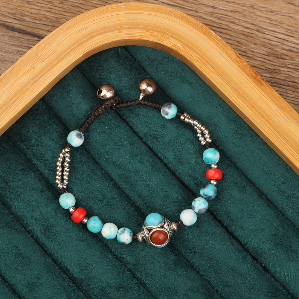 Wholesale Ethnic Retro Tibetan Hand-woven Turquoise Bracelet