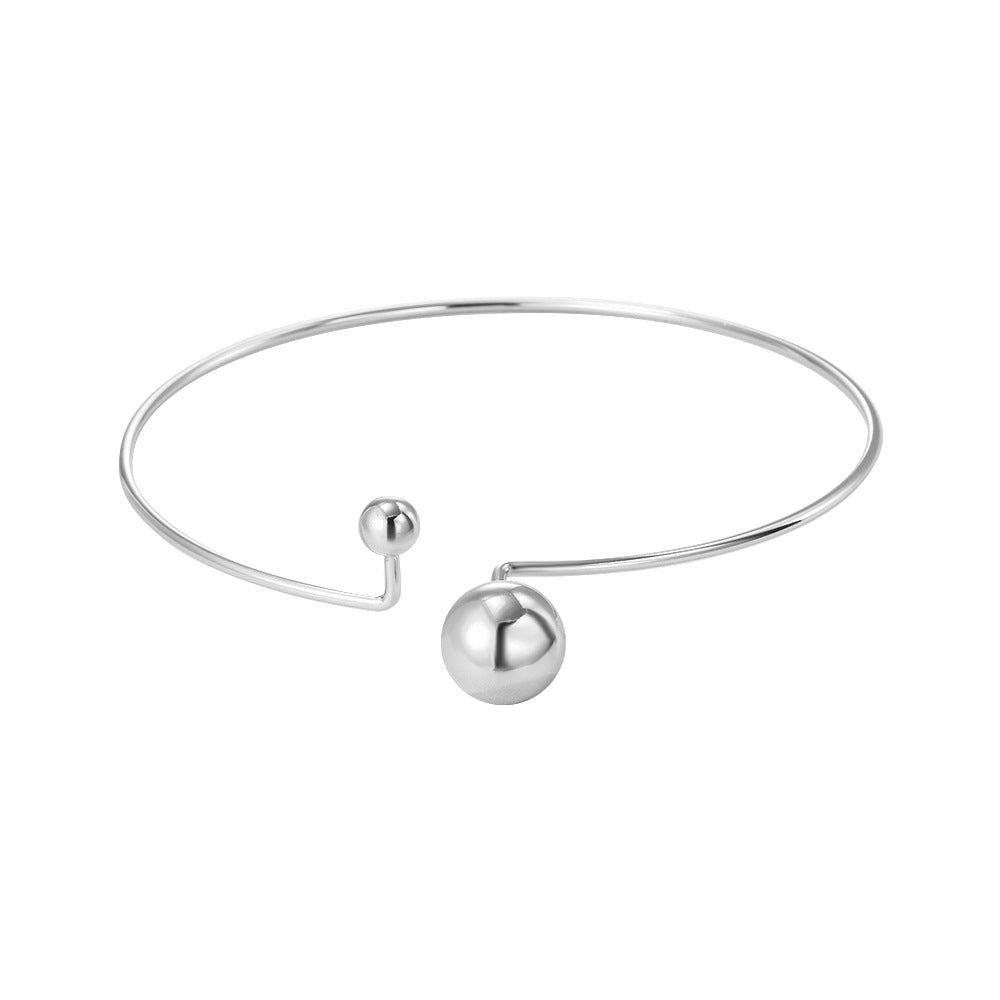 Wholesale  18K Gold Hollow Round Bead Open Collar Charm Bracelet