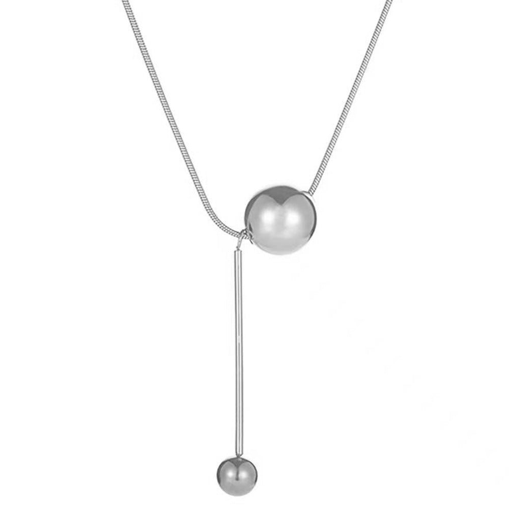 Wholesale Metal Ball Pendant Necklace Long Sweater Chain Necklaces ACC-NE-MY001