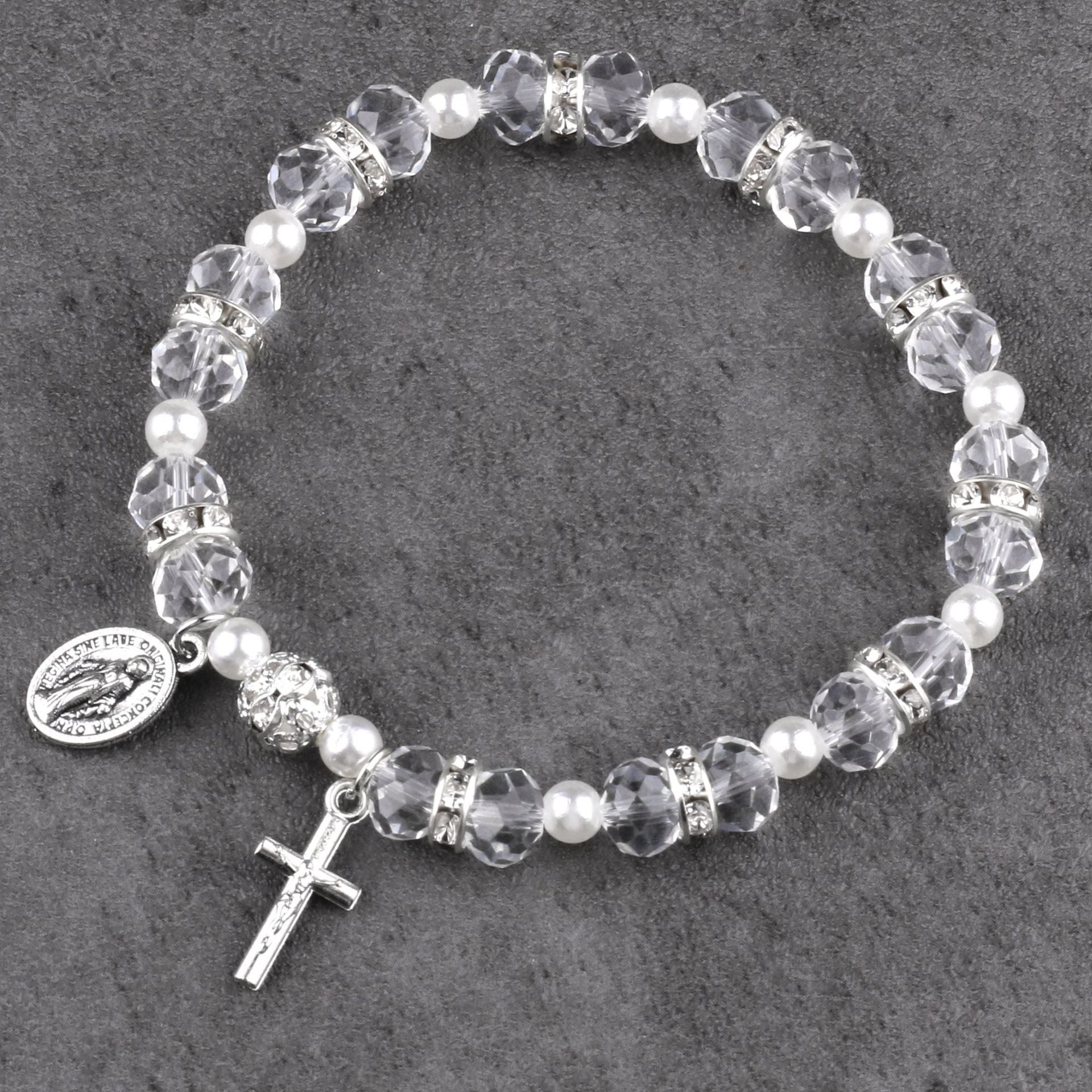 Wholesale Crystal Cross Stretch Beaded Bracelet