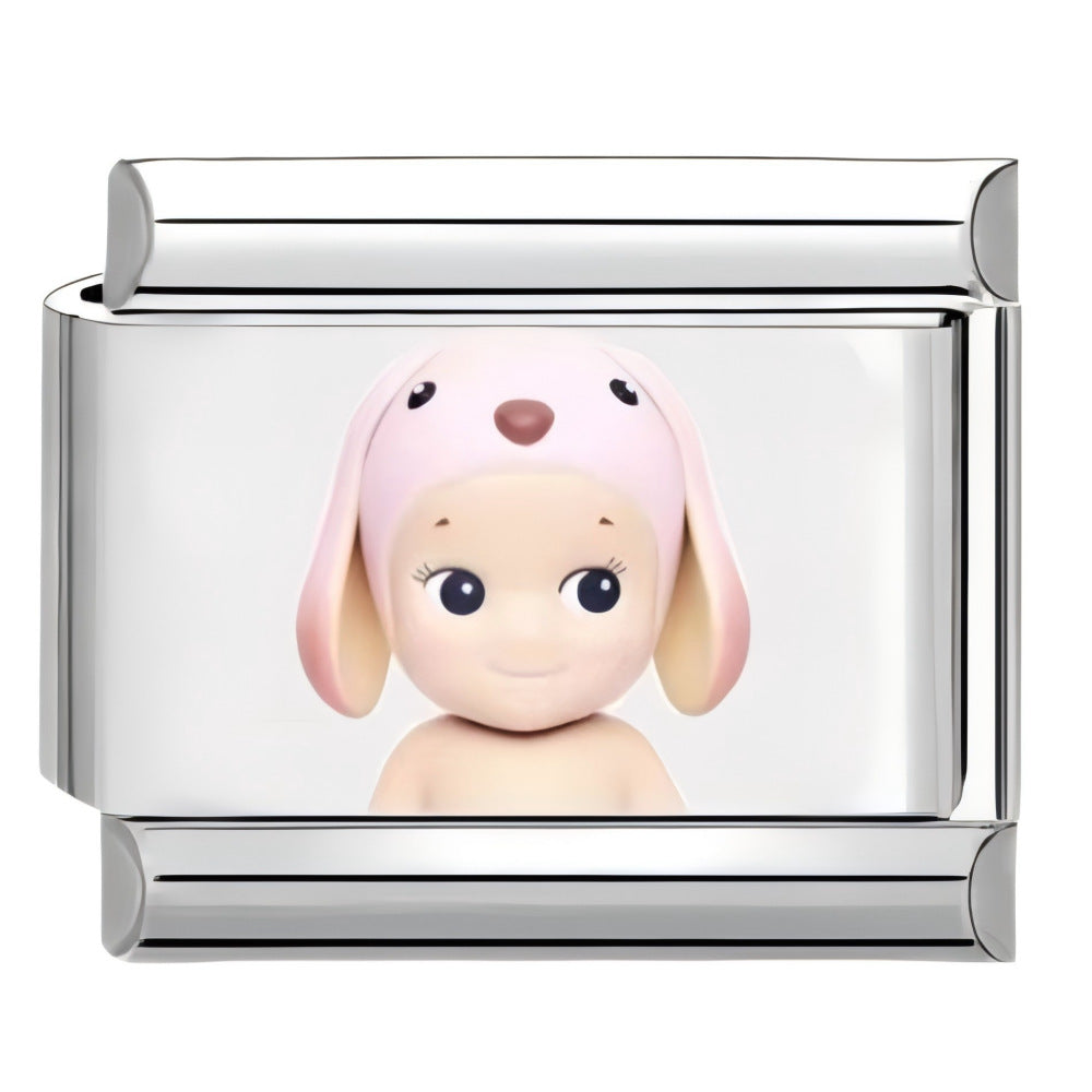 Wholesale 10pcs Italian Charm Bracelet 9mm DIY Splicing Cartoon Cute Sunshine Angel Stainless Steel Composable Bracelet