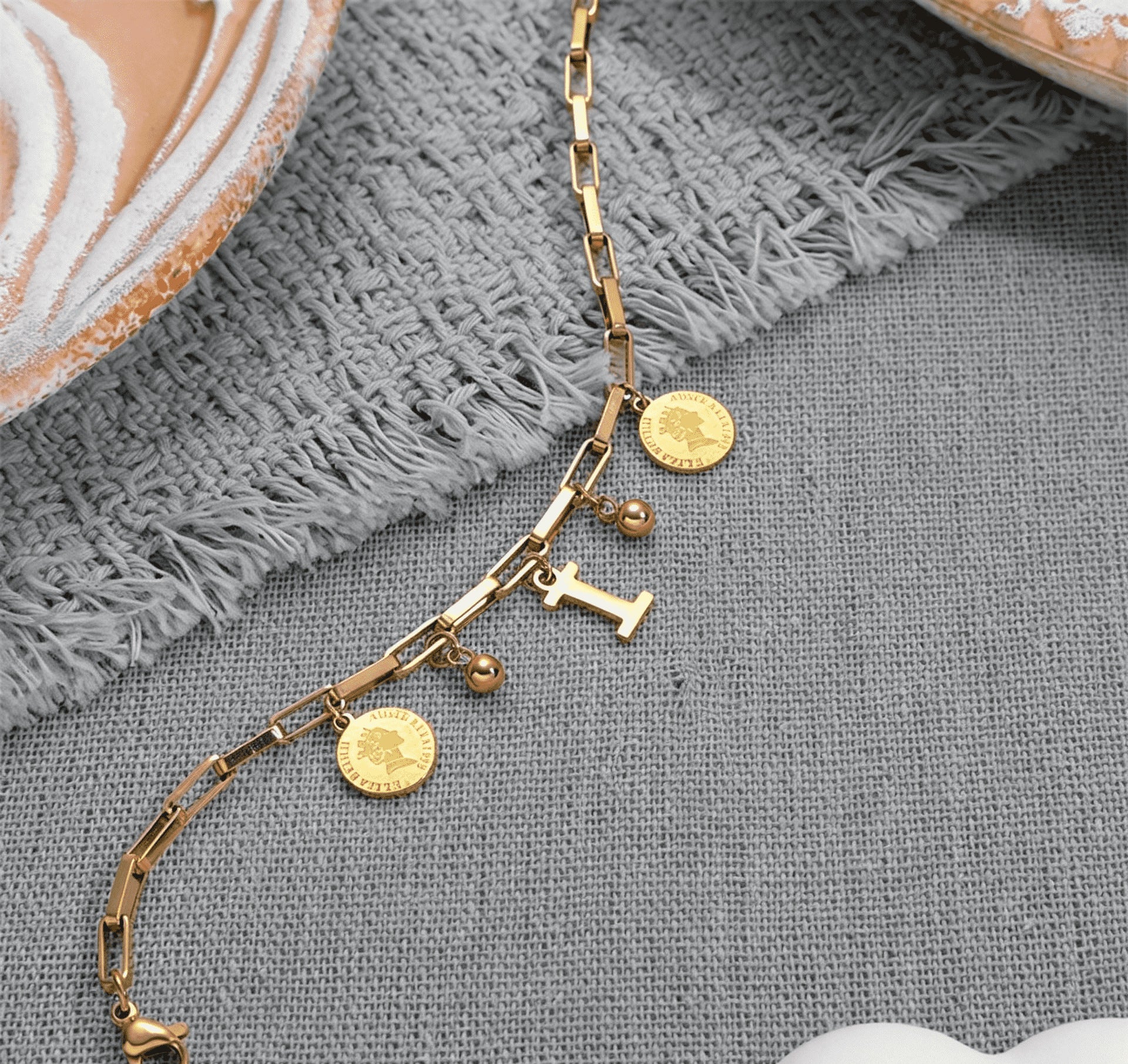 Wholesale Titanium Steel Gold Plated Letter Design Bracelet - Chic Fashion Accessory for Everyday Wear