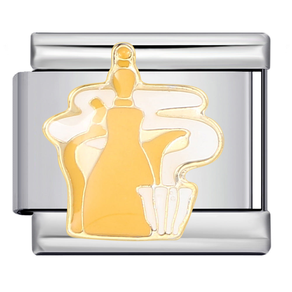 Wholesale Italian Charm Bracelet 9mm DIY Splicing Removable Fairytale Castle Stainless Steel Composable Bracelet