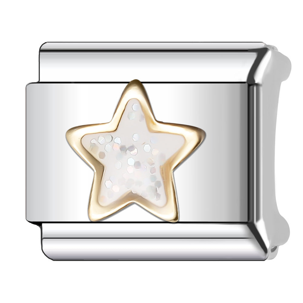 Wholesale Italian Charm Bracelet 9mm DIY Splicing Princess Couple Series Stainless Steel Composable Bracelet