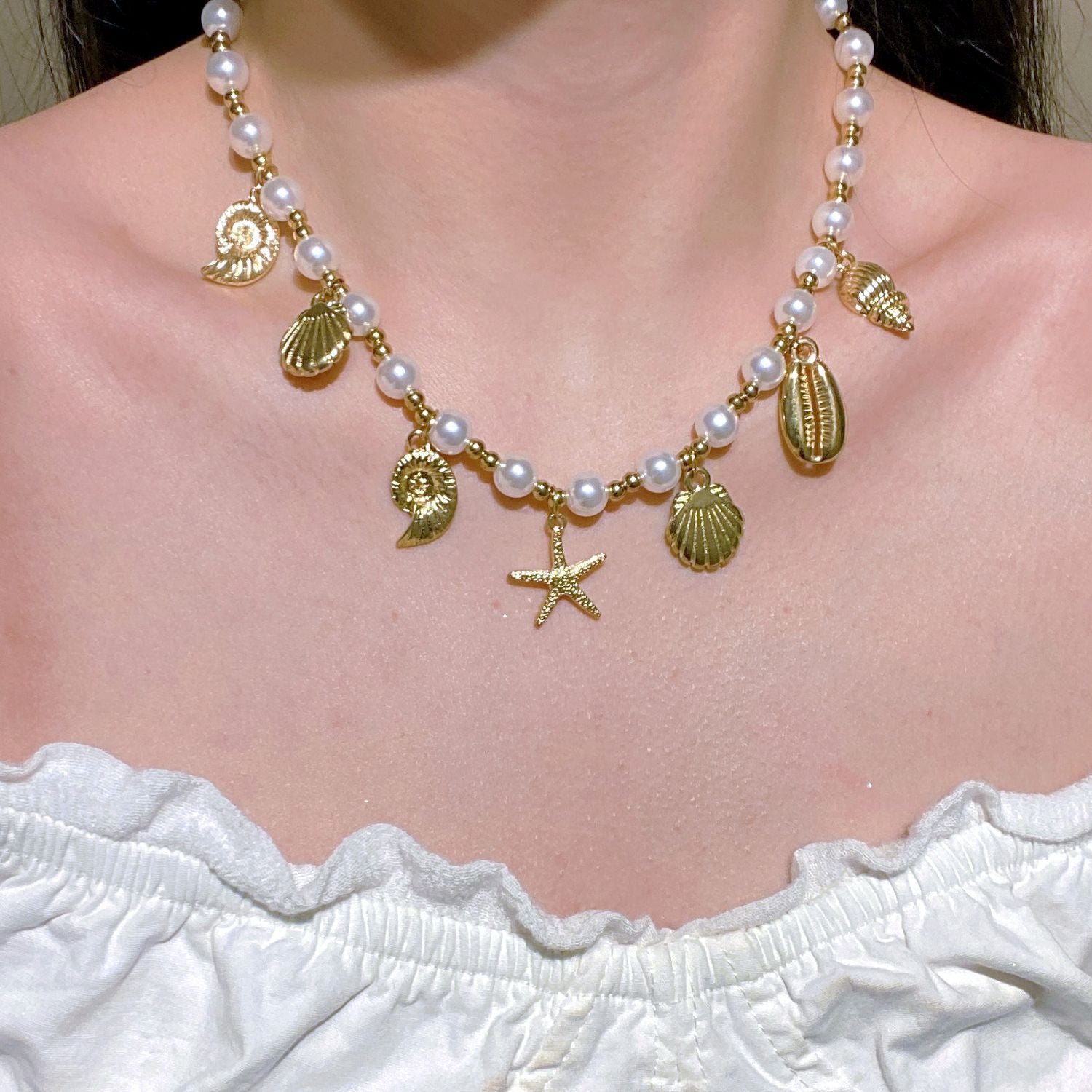 Wholesale  Natural Stone Shell Necklace