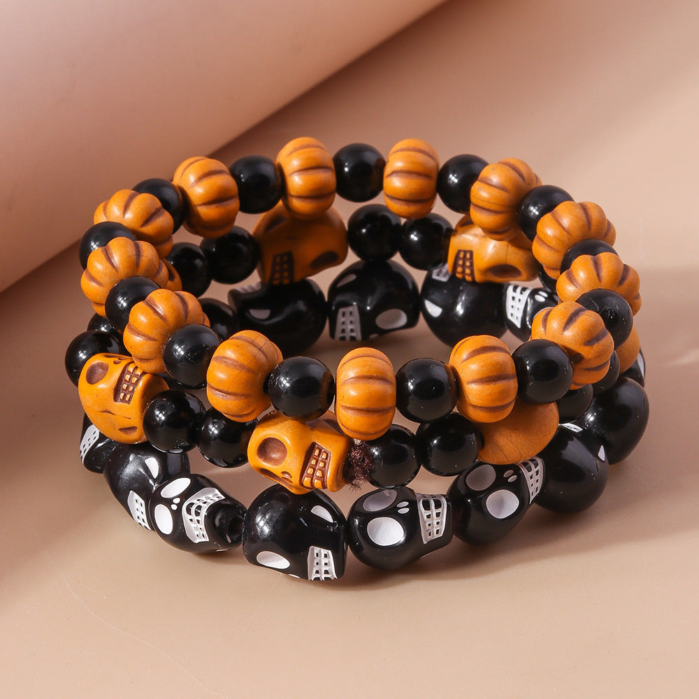 Wholesale  Beaded Bracelet suit Pumpkin Skull Retro  Bracelet