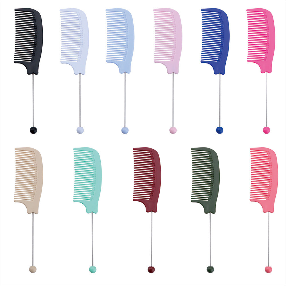 Wholesale DIY Beadable Comb,  Plastic Pointed-Tail Comb,  Home/ Salon Style Curved Comb,  Fine-Tooth Hair Smoothing Comb,  Hair Styling Tool