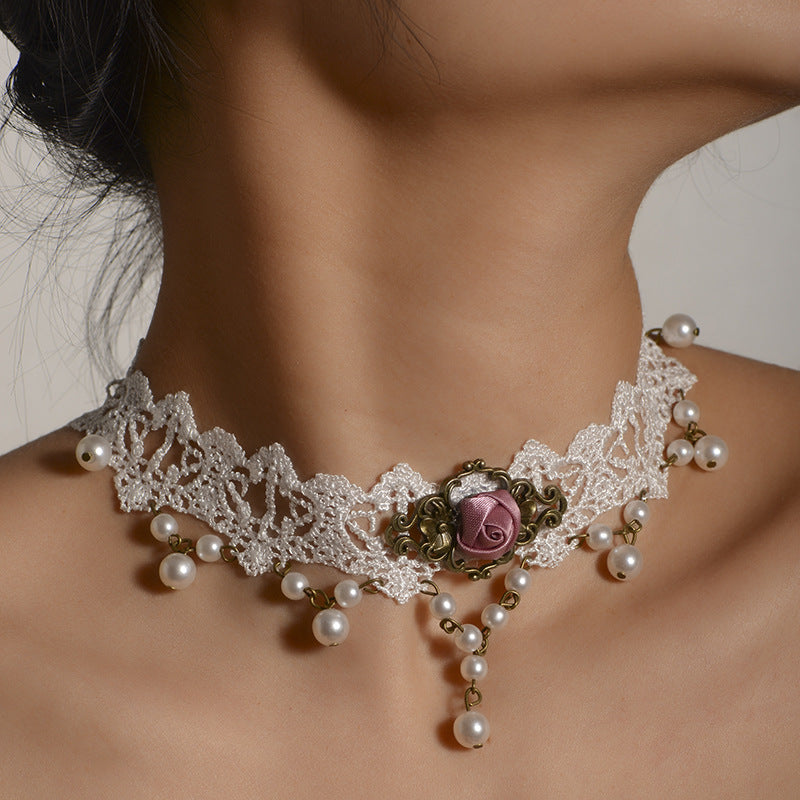 Wholesale white lace necklace luxury creative