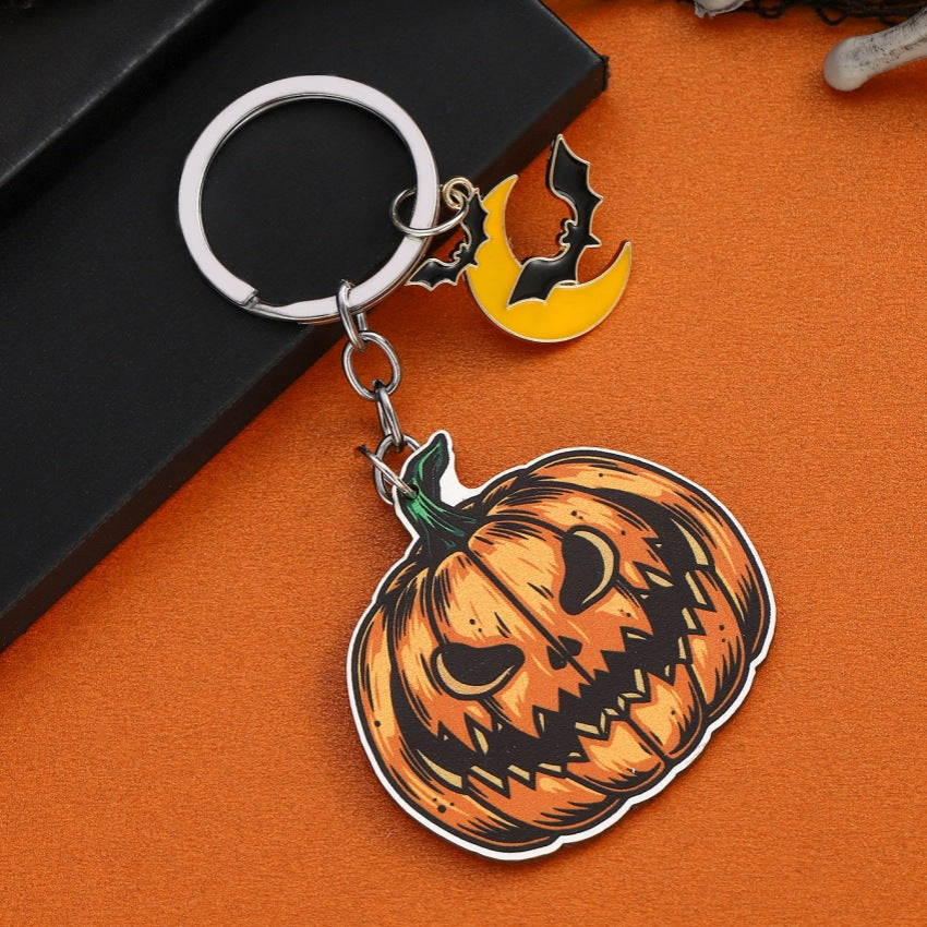 Wholesale Halloween Bat Pumpkin Ghost Wood Keychains ACC-KC-RongR080