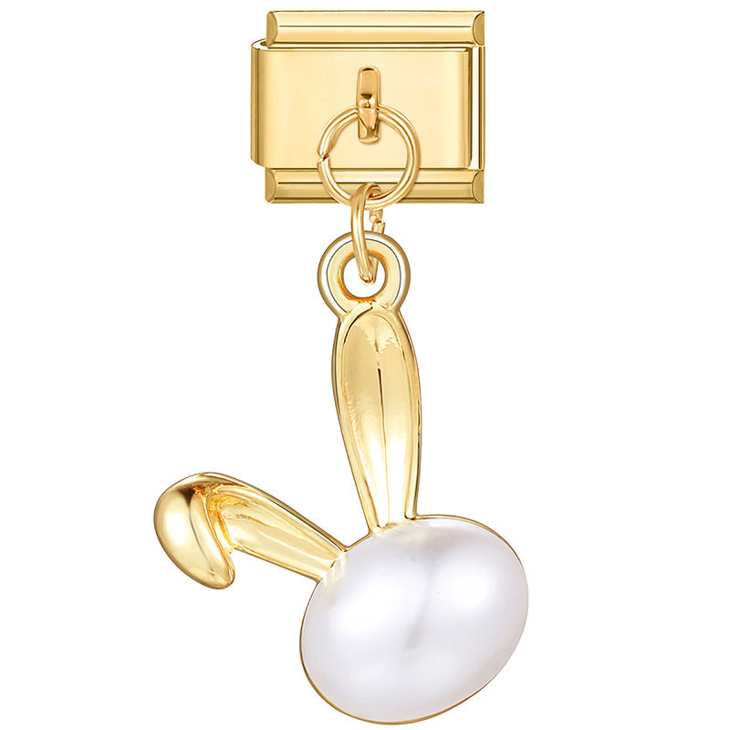 Wholesale Italian Charm Bracelet 9mm DIY Splicing Gold Heart Pendant Stainless Steel Composable Bracelet