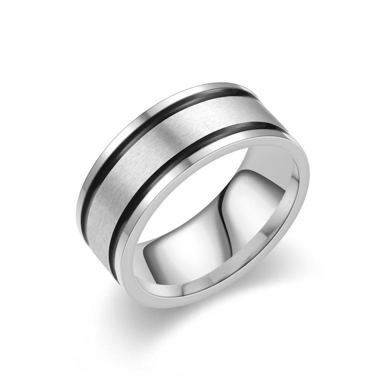 Wholesale Retro Titanium Steel Glaze Ring  Classic Men's Ring