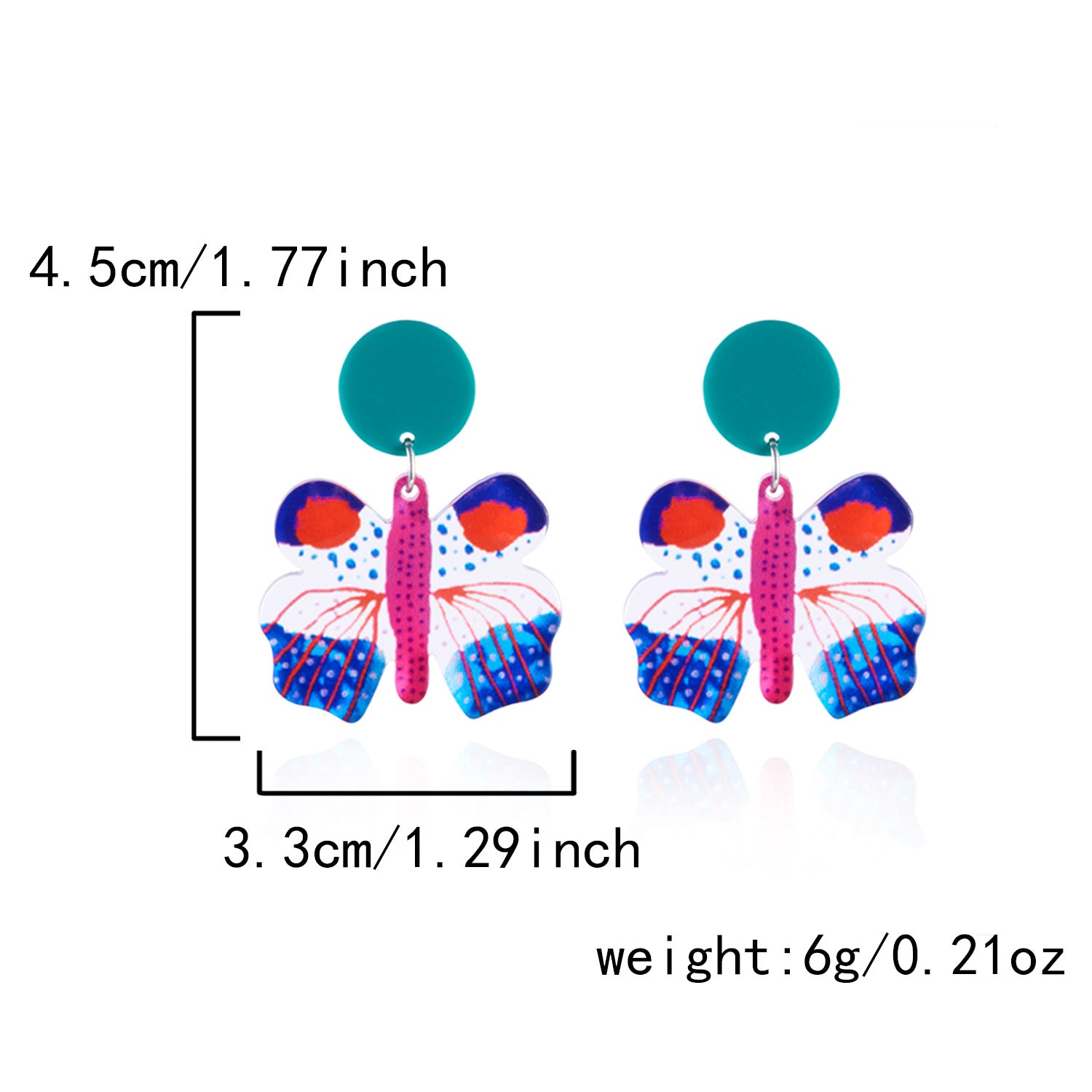 Wholesale personalized creative fresh and colorful vacation acrylic butterfly fruit earrings