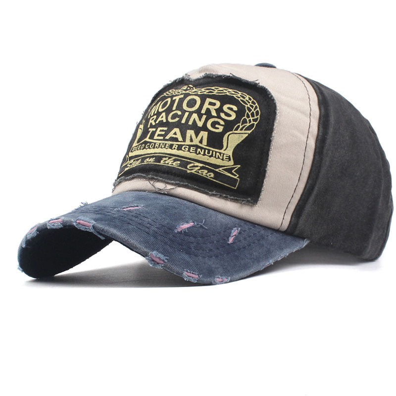 Wholesale Chic Distressed Motorcycle Baseball Cap Washed Trucker Hat For Outdoor Casual Wear