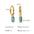 Wholesale  18k gold titanium steel geometric blue turquoise earrings