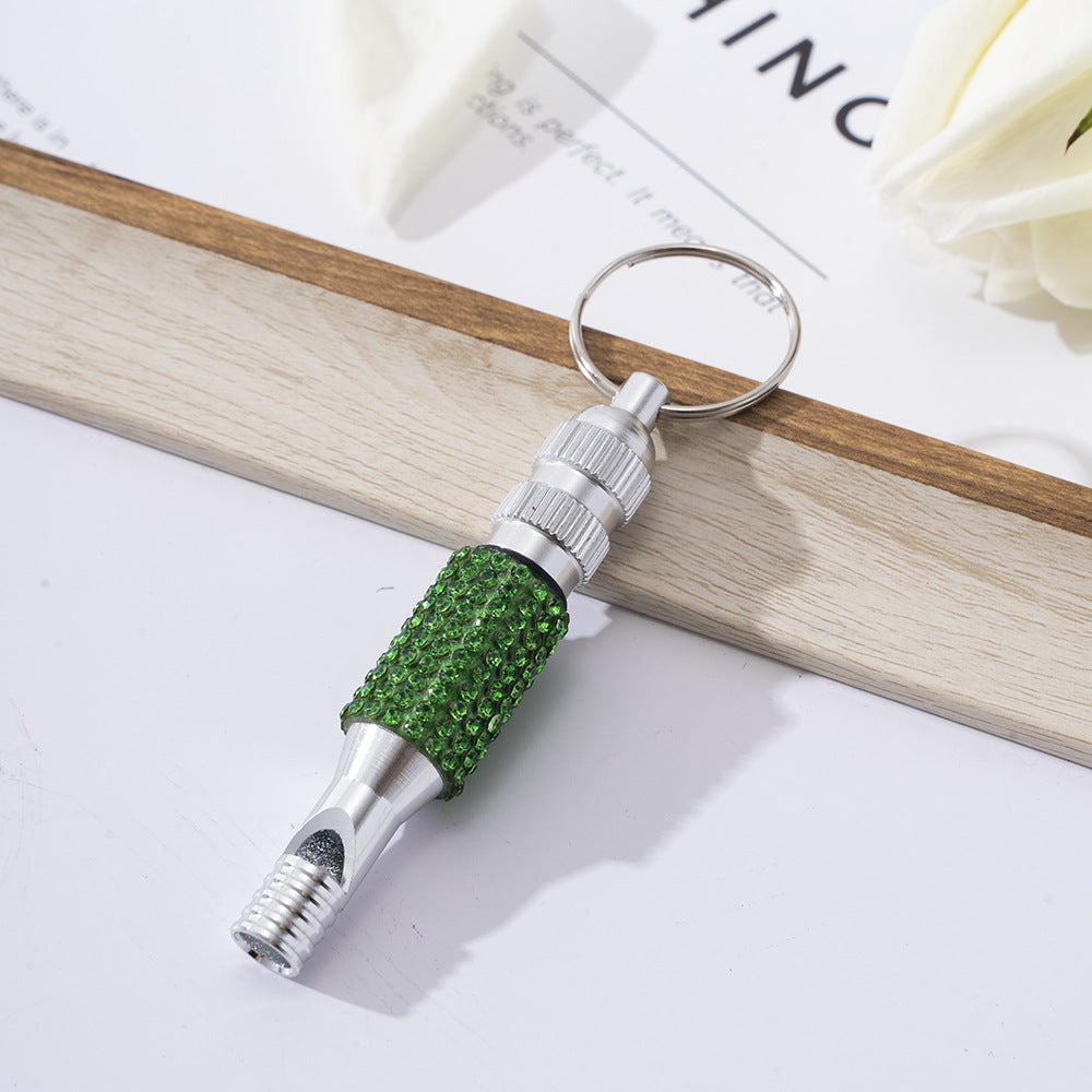 Wholesale Rhinestone Aluminum Whistle Outdoor Keychain ACC-KC-ZhiYa033