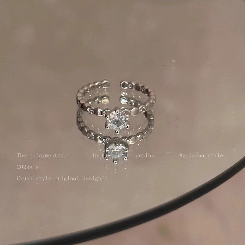 Wholesale Zirconia Splicing Open Adjustable Ring