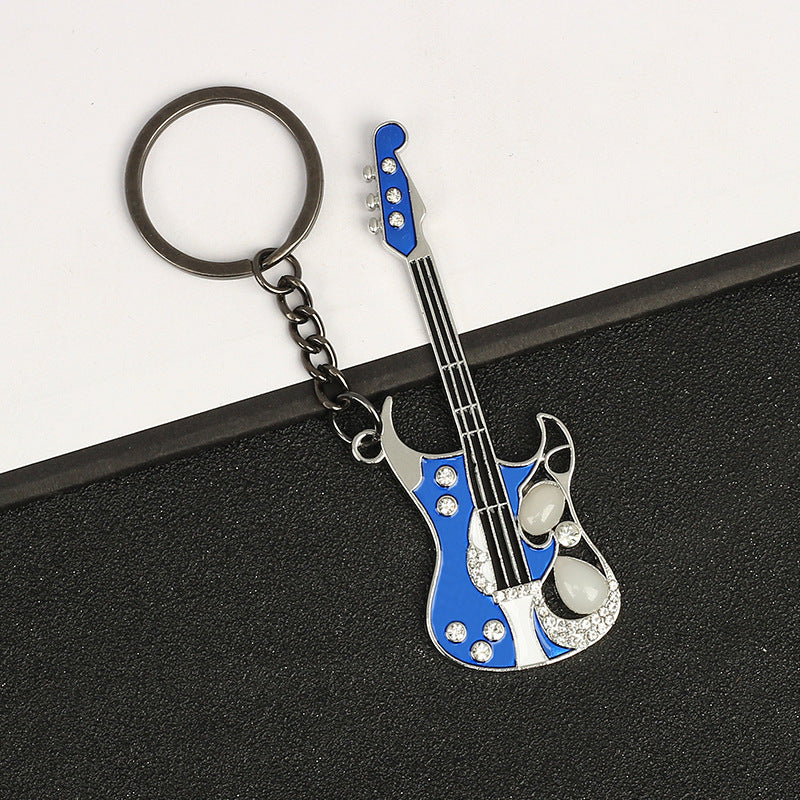 Wholesale Zinc Alloy Diamond Guitar Keychains ACC-KC-MengOu003