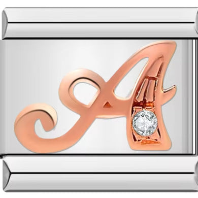 Wholesale Italian Charm Bracelet 9mm DIY 26 Artistic Letters   Creative Stainless Steel Composable Bracelet