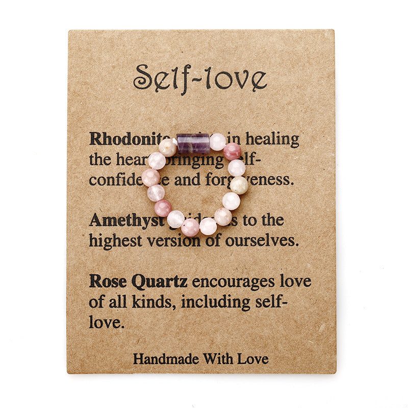 Wholesale Natural Stone Beaded Elastic Ring Handmade Bracelet