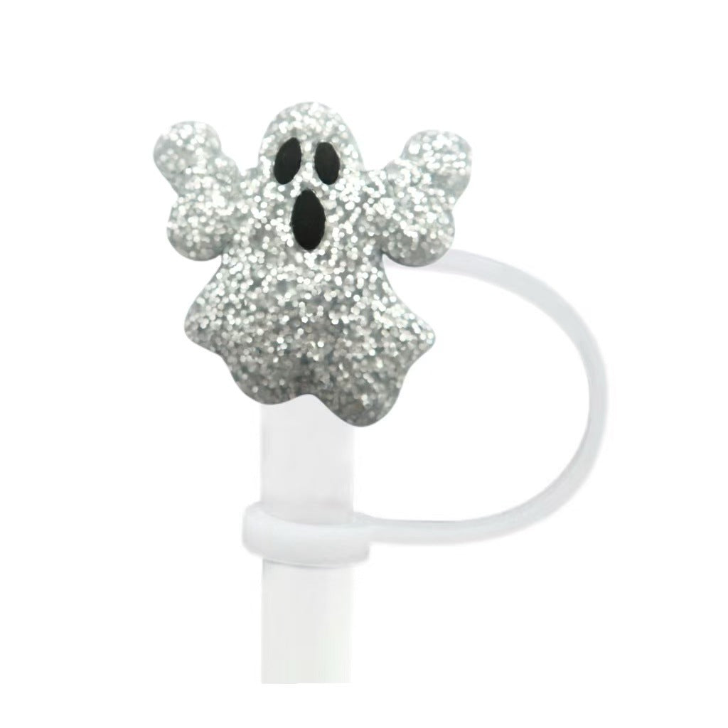 Wholesale 10pcs  themed spill prevention Straw Cover Straw Tube Cap