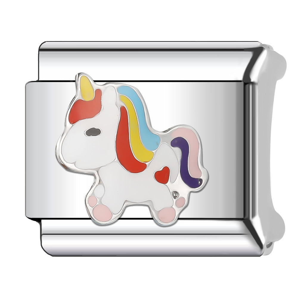 Wholesale Italian Charm Bracelet 9mm DIY Splicing Cute Pet Series Stainless Steel Composable Bracelet