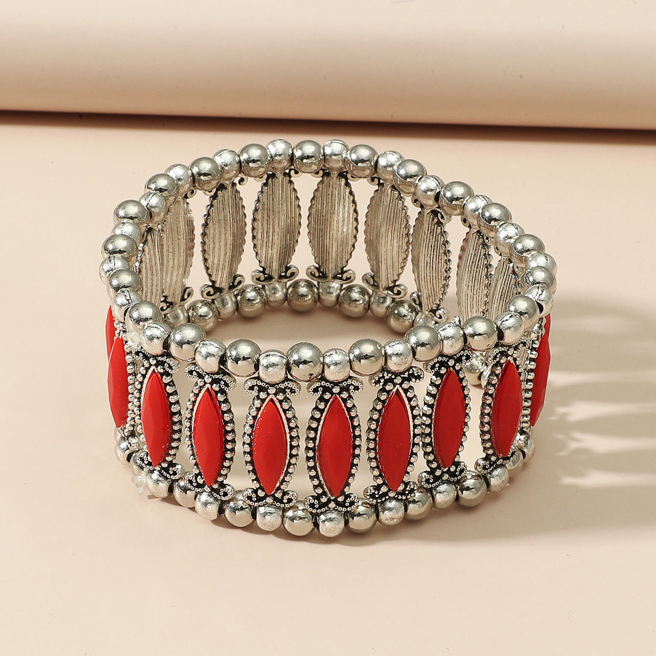 Wholesale Vintage Inlaid Resin Stretch Bracelet ACC-BT-JunJie006