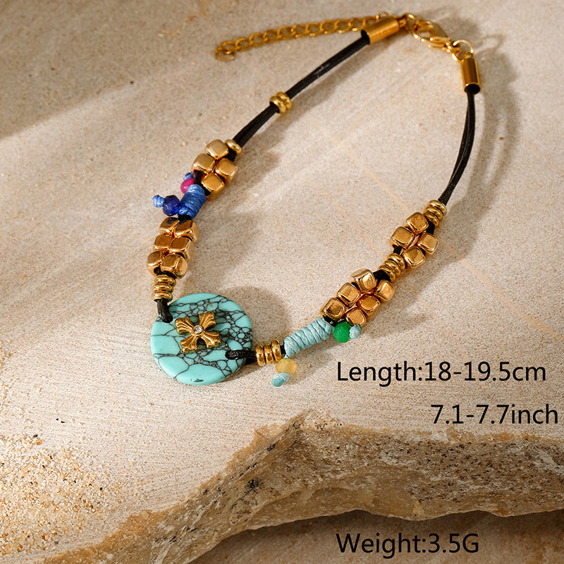 Wholesale Natural Stone Stainless Steel  Pendant Necklace
