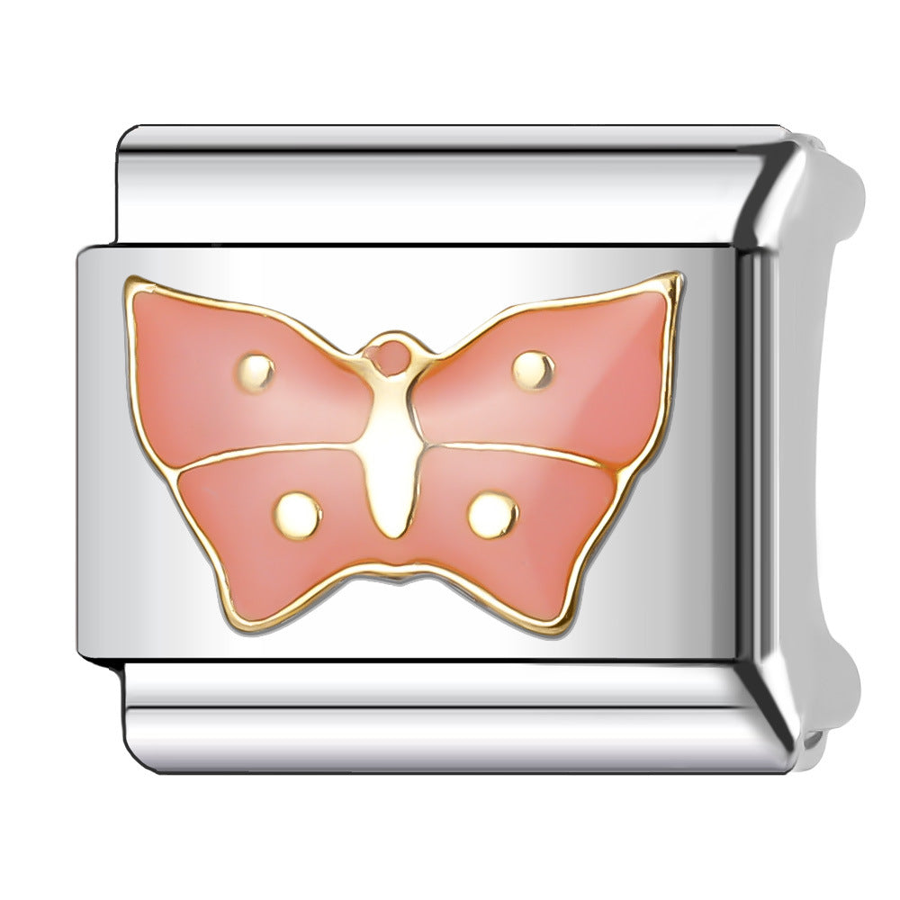 Wholesale Italian Charm Bracelet 9mm DIY Splicing Butterfly Stainless Steel Composable Bracelet